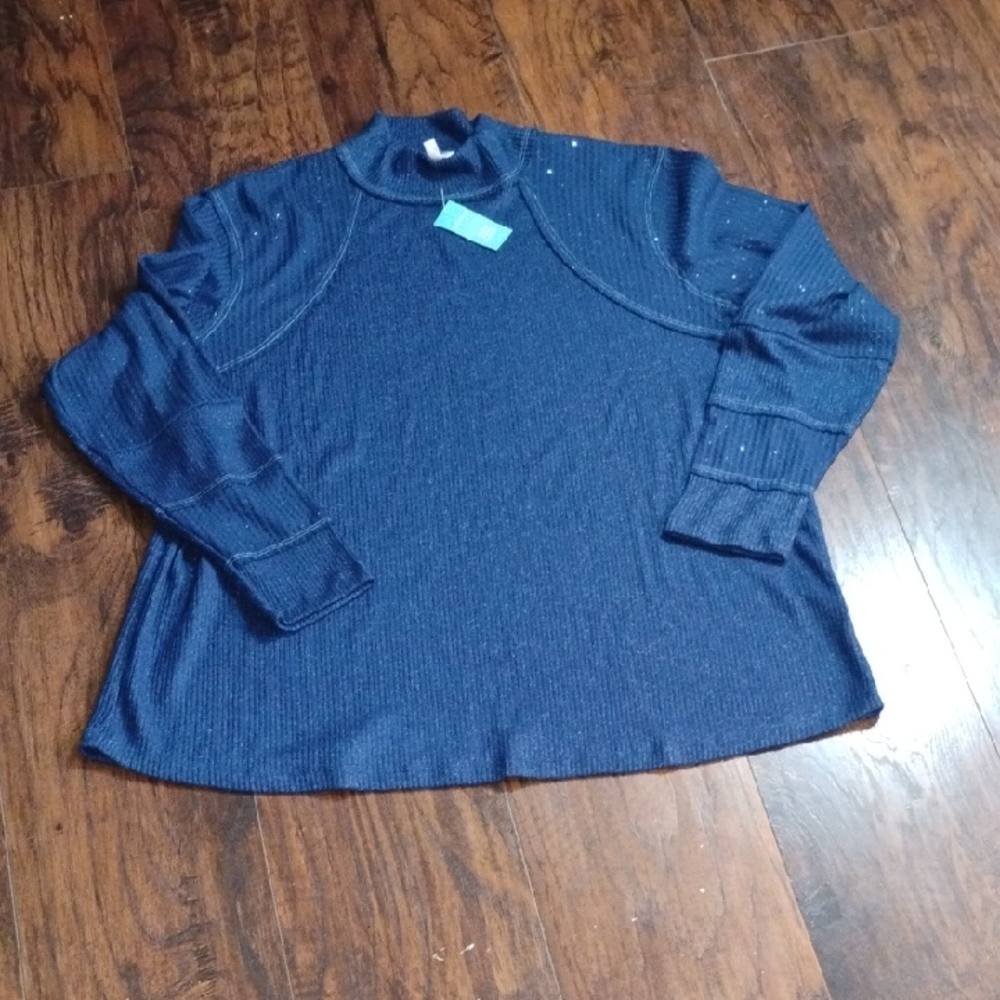Maurices Deep Blue Textured Knit Top